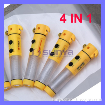 Auto Car Emergency Hammer LED Flahslight Lamp 4 in 1 Belt Cutter Multi Function Tool (CAR-711)